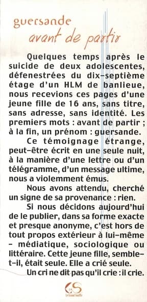 Avant de partir