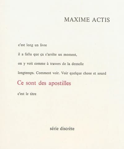 Ce sont des apostilles