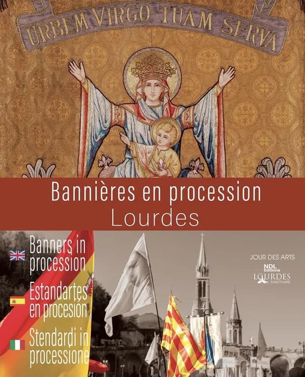 Lourdes : bannières en procession : collection du Sanctuaire