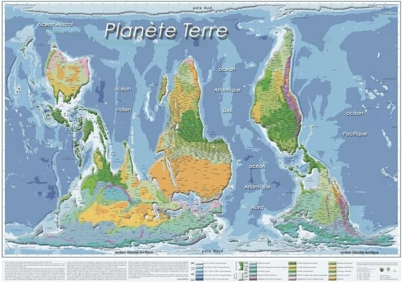 Planisphère des peuples : carte de luxe 70*100 cm sur papier recyclé