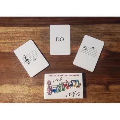 Jeu de cartes de lecture de notes cle d'ut 3 et cle de sol