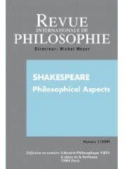 Revue internationale de philosophie Tome 247 ; Shakespeare philosophical aspects (édition 2009)
