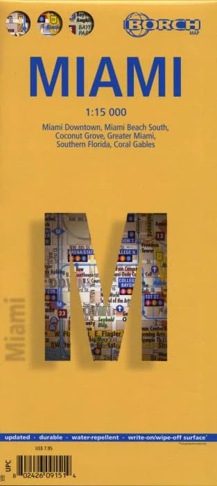 Miami : Miami downtown, Miami beach south, Coconut grove, Greater Miami, Southern Florida, Coral Gables (10th ed.) [réalisé et publié par] Borch ; [diff. par Cartothèque EGG]