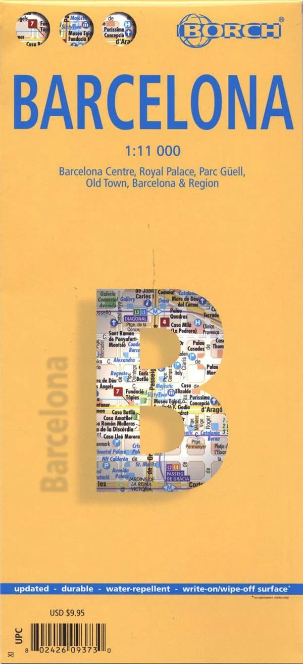 Barcelona : Barcelone centre, Royal Palace, Parc Güell, Old Town, Barcelona & region (7th ed.) [réalisé et publié par] Borch map ; [diff. par Cartothèque EGG]
