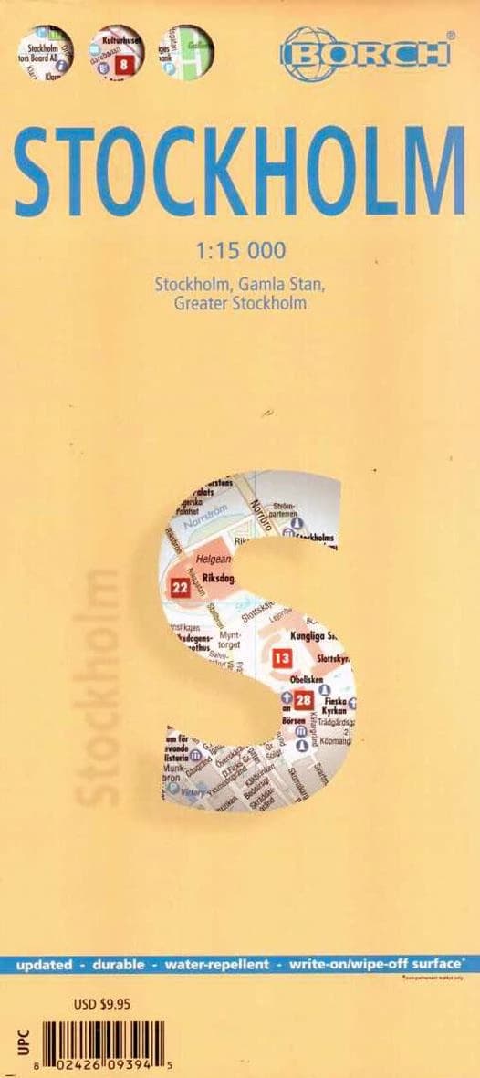 Stockholm : Stockholm, Gamla Stan, Greater Stockholm (1st ed.) [réalisé et publié par] Borch map ; [diff. par Cartothèque EGG]