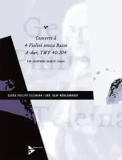 Concerto a 4 violini senza basso a maj twv 40:204 -partition+parties separees
