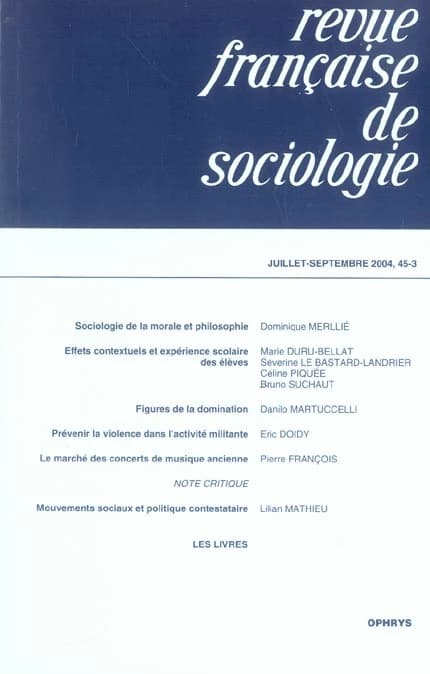Revue française de sociologie n.45.3 : juillet-septembre 2004