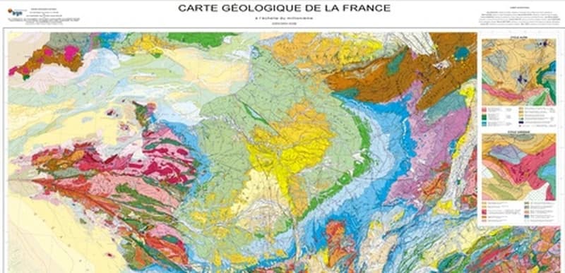 Carte géologique de la France à plat