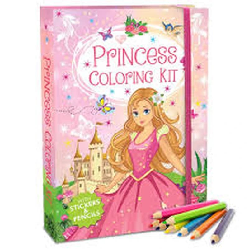 Princess Coloring Kit with Stickers and Pencils