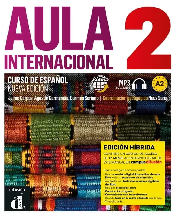 Aula internacional 2 ; espagnol ; livre de l'élève ; A2