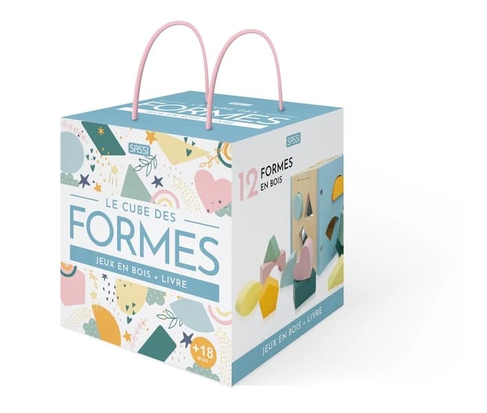 Le cube des formes : Jeu avec 12 formes en bois + livre