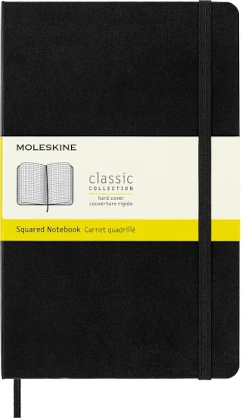 CARNET CLASSIC COUVERTURE NOIR SQUARED RIGIDE QUADRILLÉ FT LG