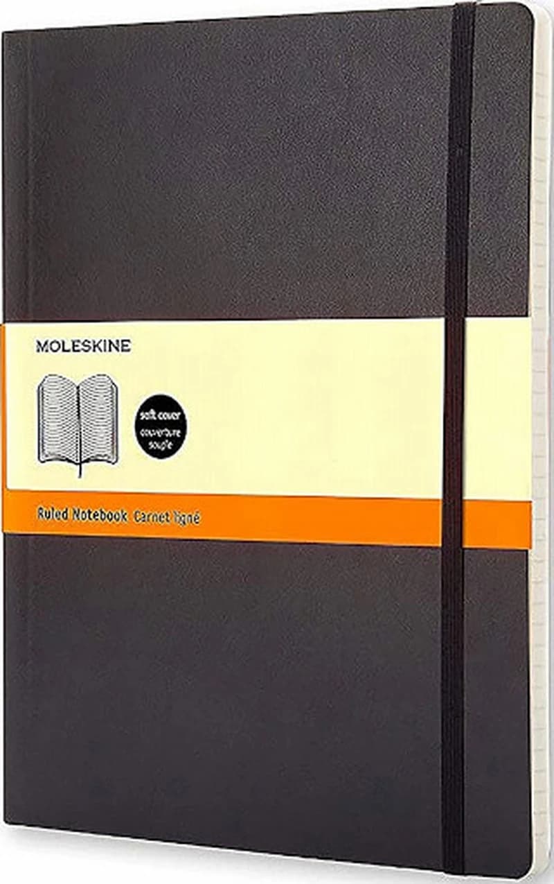 CARNET CLASSIQUE LIGNE COUV. NOIRE SOUPLE