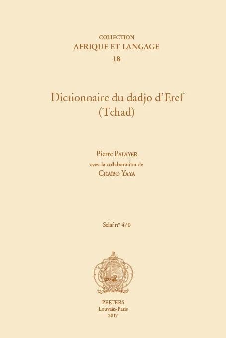 Dictionnaire du dadjo d'Eref, Tchad