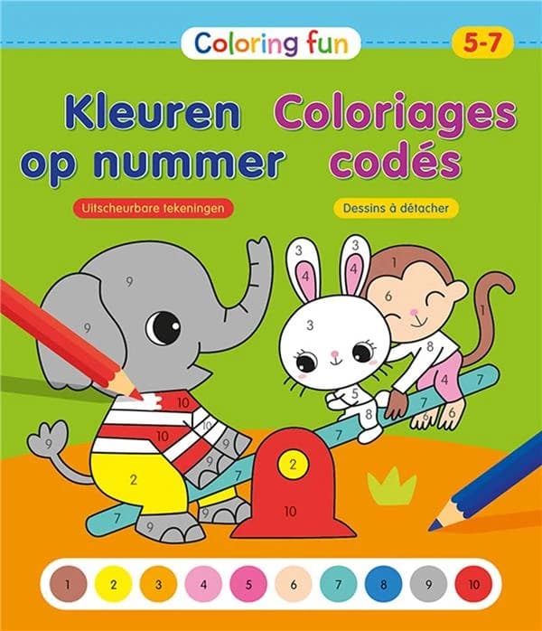 Coloriages codés : dessins à détacher : 5-7 ans : [Album à colorier] : Kleuren op nummer : uitscheurbare tekeningen