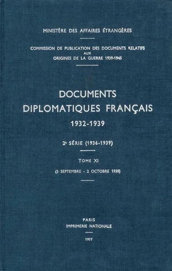Documents Diplomatiques Francais, 1938 : 3 Septembre - 2 Octobre