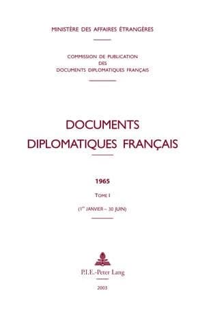 Documents diplomatiques français 1965