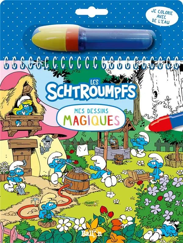Mes dessins magiques : les Schtroumpfs : je colorie avec de l'eau : [Album à colorier]