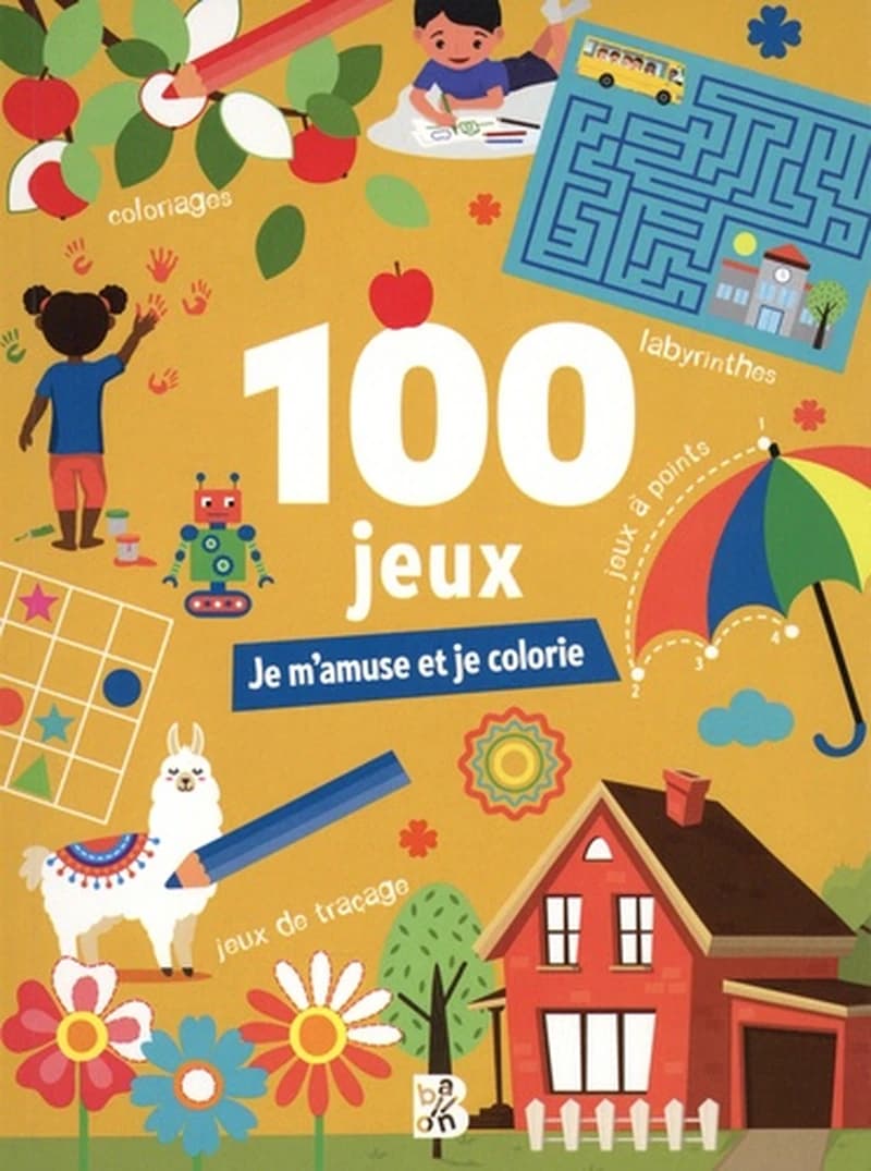 100 jeux  - Je m'amuse et je colorie