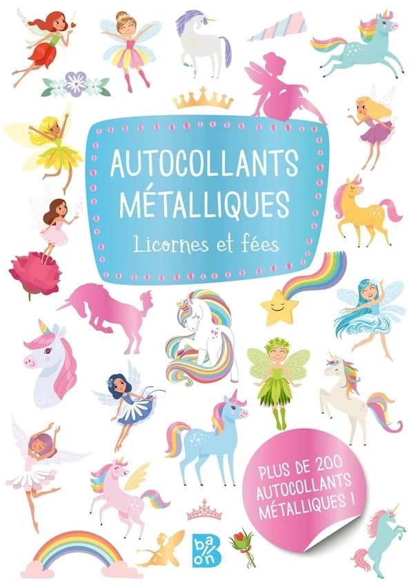 Autocollants métalliques : les fées & les licornes : [Autocollant]