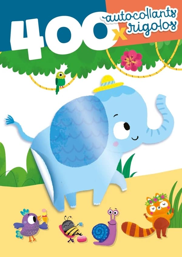 Complète le monde d'Elie Eléphant avec 400 autocollants : Avec 12 pages d'autocollants réutilisables et 1 livret de paysages inclus