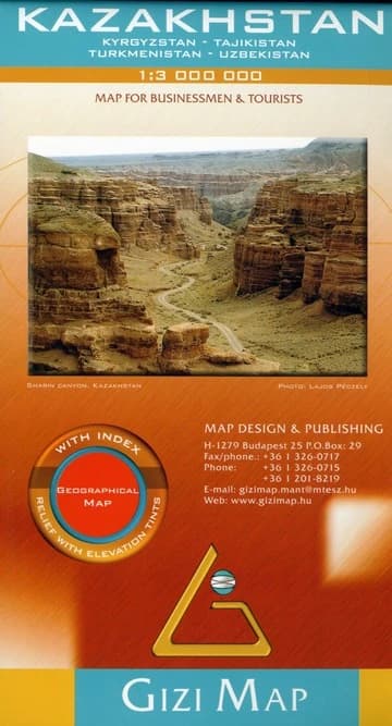 Kazakhstan, Kyrgyzstan, Tajikistan, Turkmenistan, Uzbekistan 1:3 000 000 : map for businessmen & tourists : geographical map, with index, relief with elevation tints