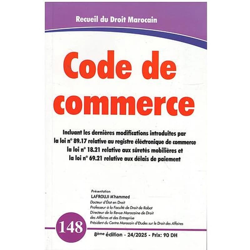 CODE DE COMMERCE N 148 EDITION 2024-2025