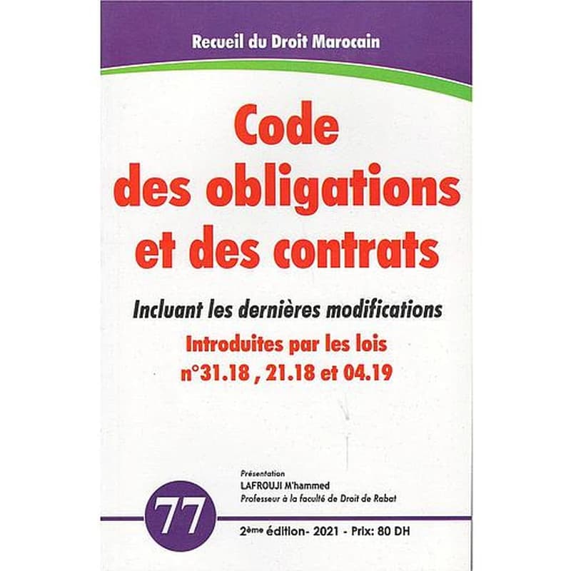 Code des obligations et des contrats 2018 - n° 126
