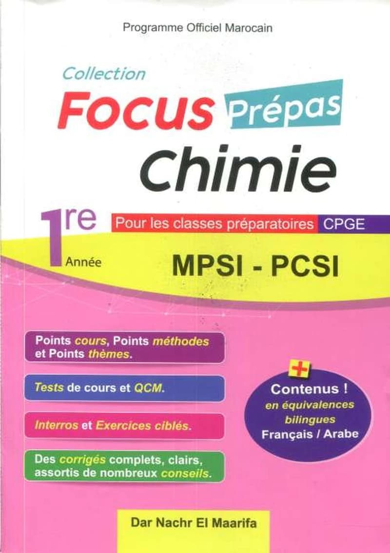 FOCUS PREPAS CHIMIE 1ER MPSI-PCSI