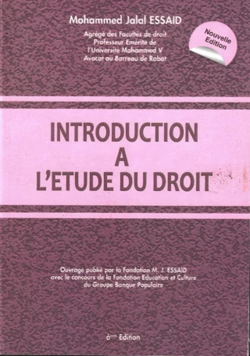 Introduction à l'étude du droit - 6ème édition