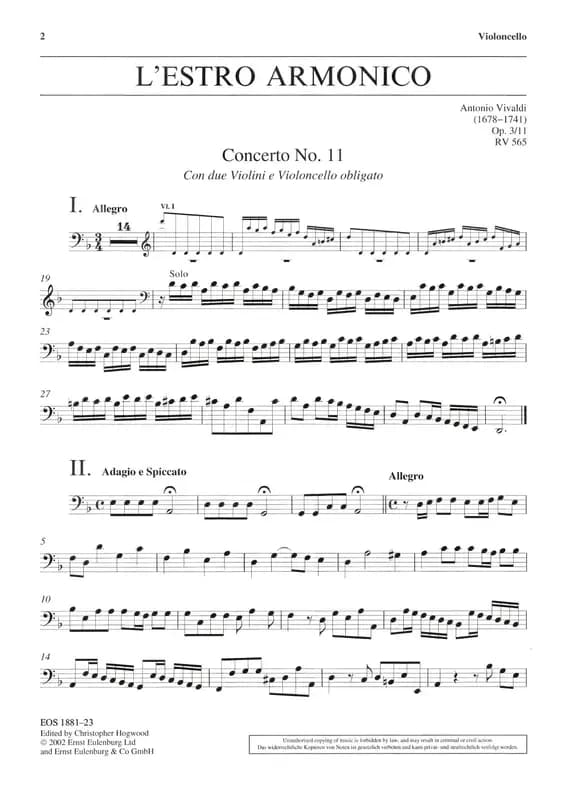 L'estro armonico op. 3