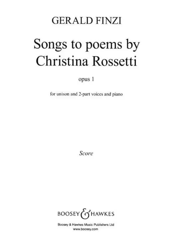 Songs to poems op.1 ss piano