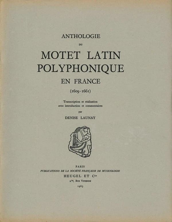 Anthologie du motet latin polyphonique en France (1609-1661)