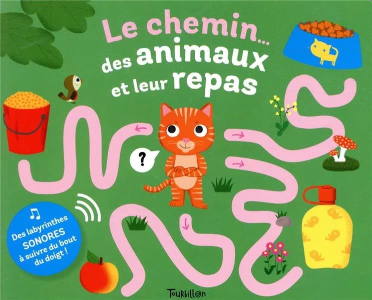 Le chemin des animaux et leur repas : des labyrinthes sonores à suivre du bout du doigt !