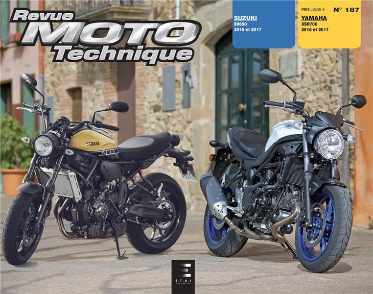 Revue moto technique n.187 : YAMAHA XSR 700 + SUZUKI SV 650