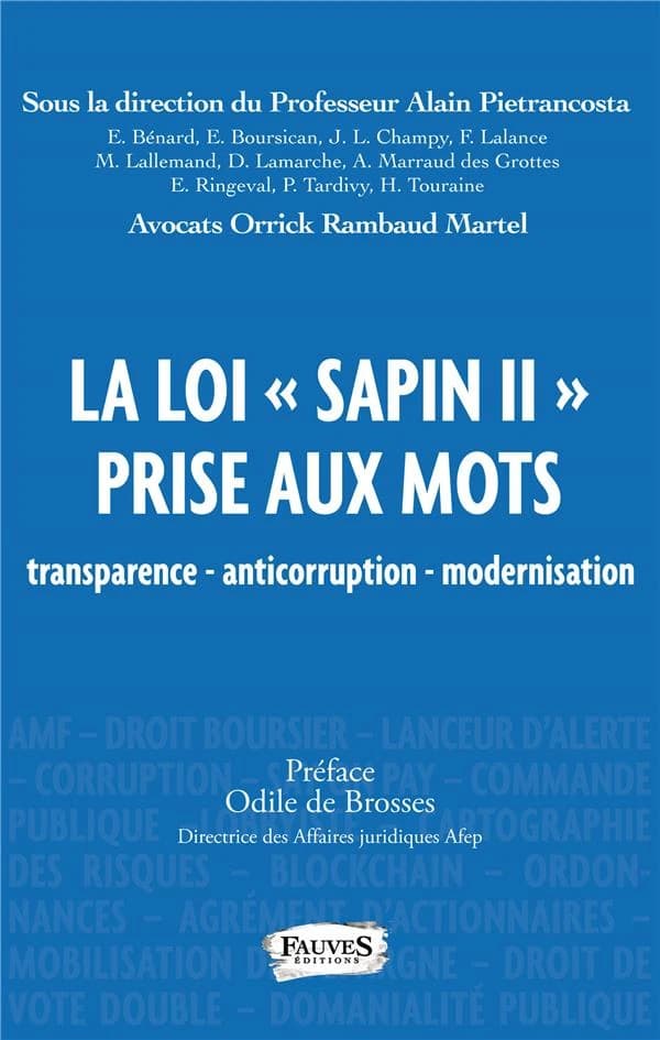 La loi Sapin II prise aux mots : transparence, anticorruption, modernisation