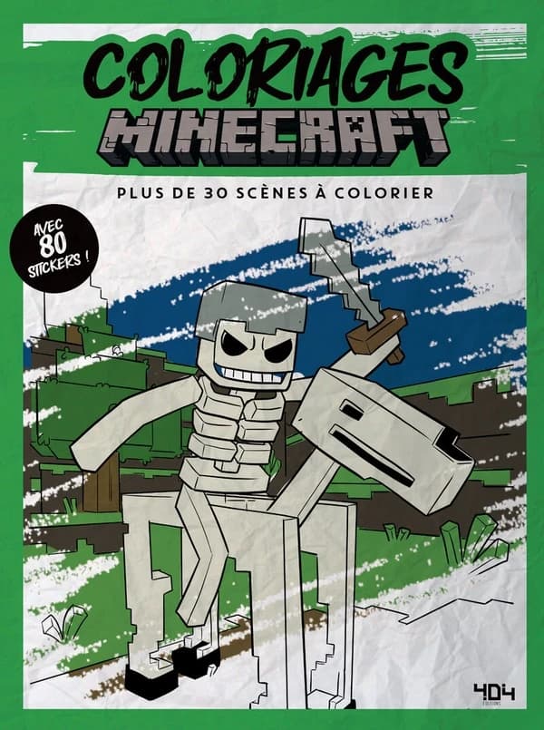 Coloriages Minecraft : 30 scènes à colorier : 80 stickers : 4 ans et plus : [Album à colorier]