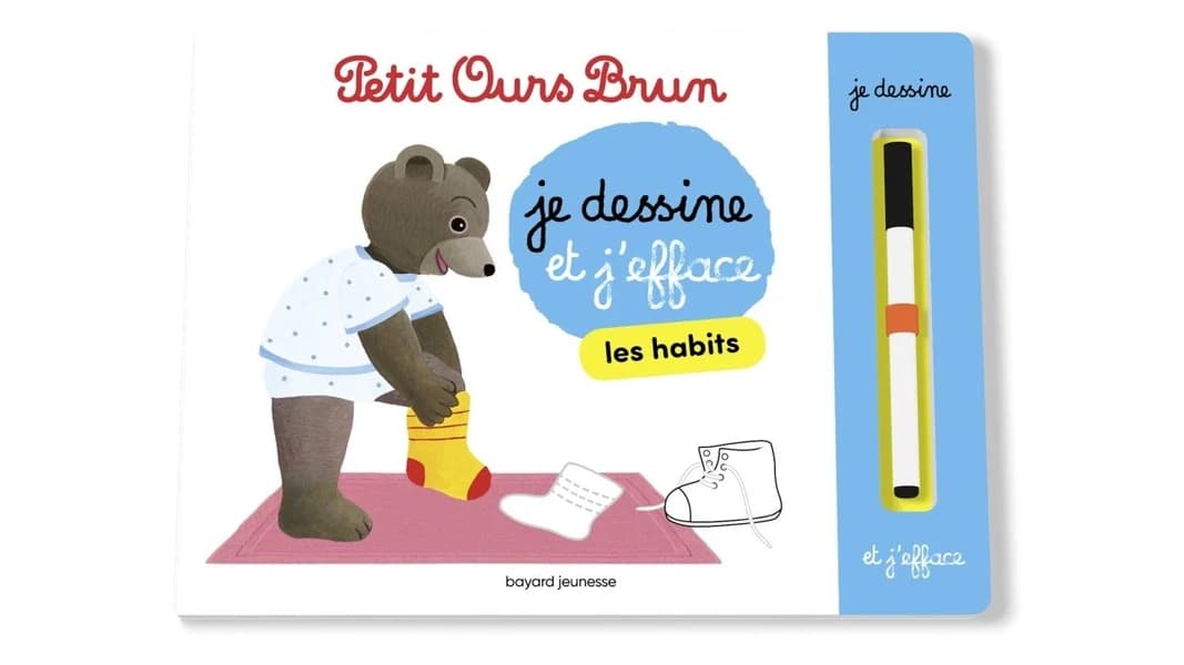 Je dessine et j'efface avec Petit Ours Brun ; les habits