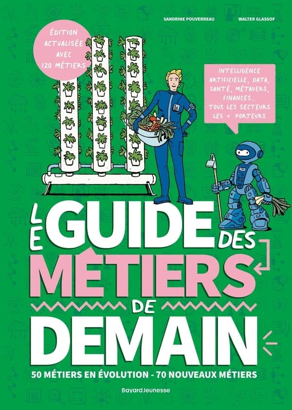 Le guide des métiers de demain : [50 métiers en évolution, 70 nouveaux métiers] (Éd. actualisée avec 120 métiers) Sandrine Pouverreau ; [illustrations de] Walter Glassof ; [publié par "Phosphore"]