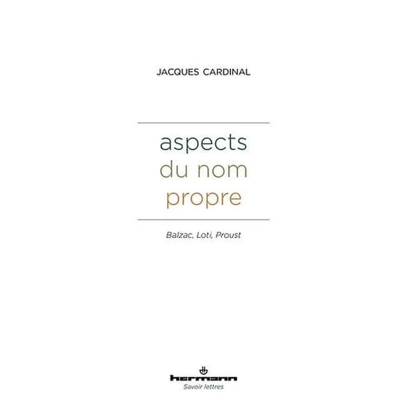 Aspects du nom propre  - Balzac, Loti, Proust