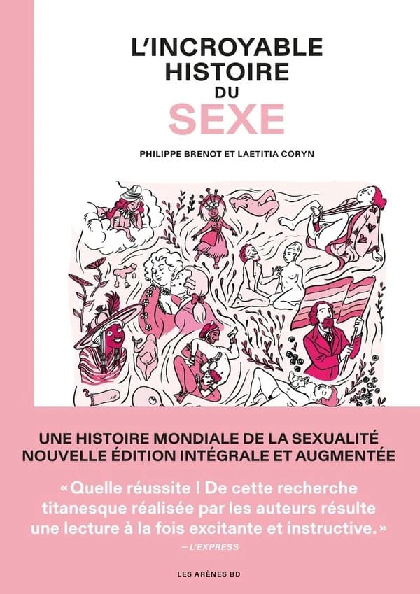 L'incroyable histoire du sexe : intégrale (Nouvelle éd.) scénario, Philippe Brenot ; dialogues, Laetitia Coryn & Philippe Brenot ; dessin, Laetitia Coryn ; couleur, Isabelle Lebeau