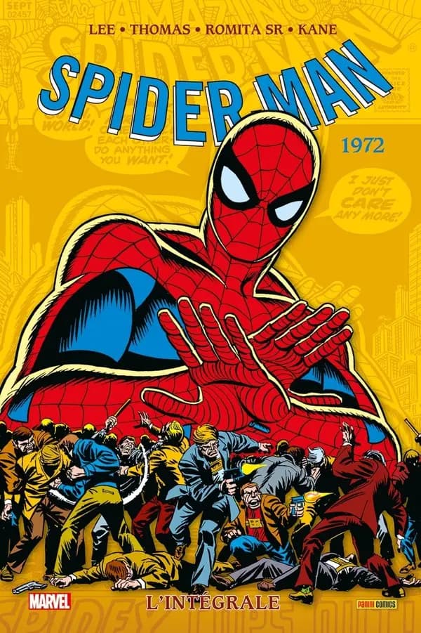 Spider-Man. 1972 (Deuxième éd.) idée originale, Stan Lee, Roy Thomas, John Romita Sr... [et al.] ; scénario, Stan Lee, Roy Thomas, Gerry Conway ; dessin, John Romita Sr, Gil Kane ; couleurs, Andrew Yanchus ; traduction, Geneviève Coulomb...