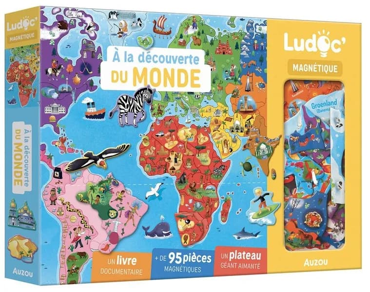 A la découverte du Monde : Avec un livre documentaire, + de 80 pièces magnétiques et un plateau géant aimanté
