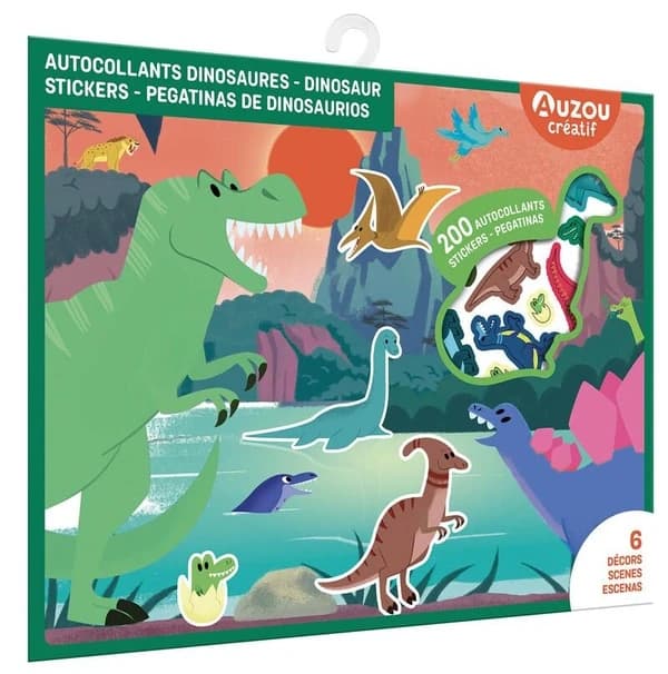 200 autocollants dinosaures