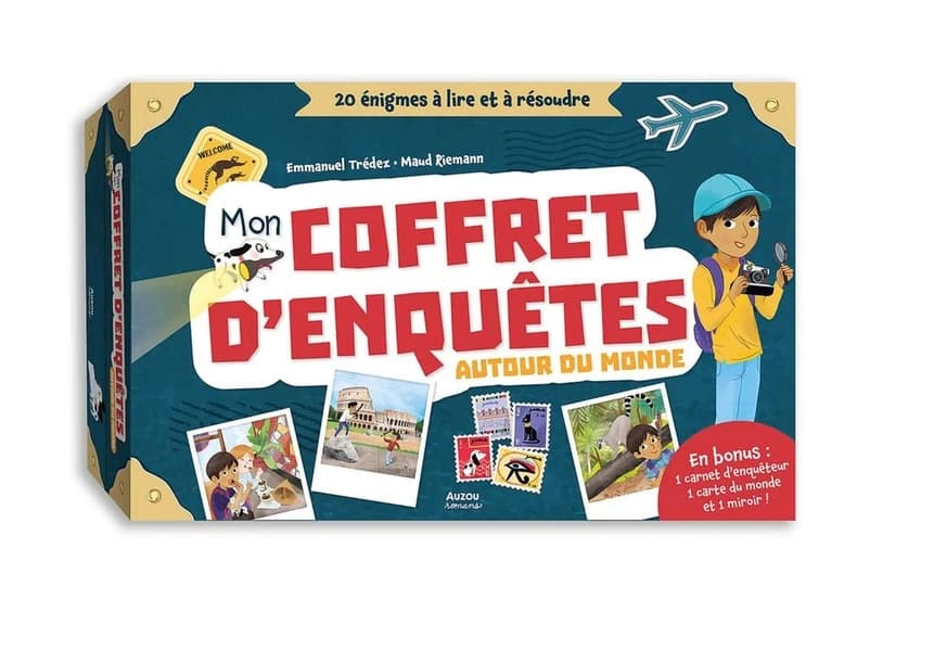 Mon coffret d'enquêtes autour du monde : 20 énigmes à lire et à résoudre