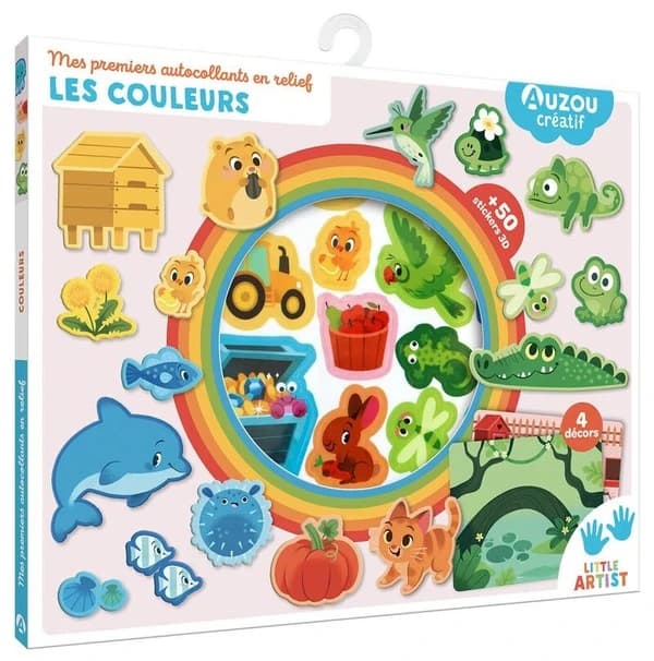 Ma pochette d'artiste - mes premiers autocollants en relief - les couleurs
