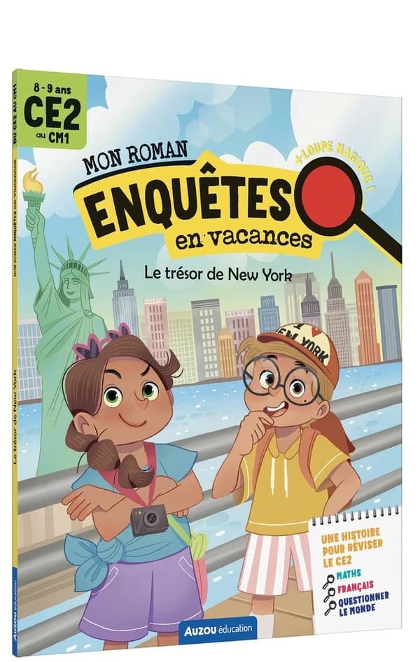Mon roman enquêtes en vacances du CE2 au CM1 : Le trésor de New York. Avec une loupe magique