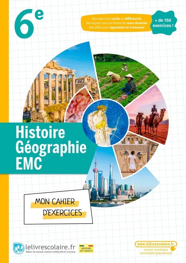 Histoire-géographie-EMC ; 6e ; cahier d'exercices