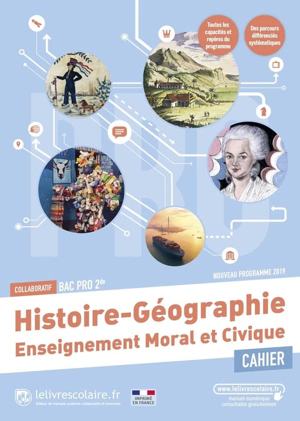 Histoire-géographie, enseignement moral et civique ; 2de bac pro ; cahier (édition 2023)