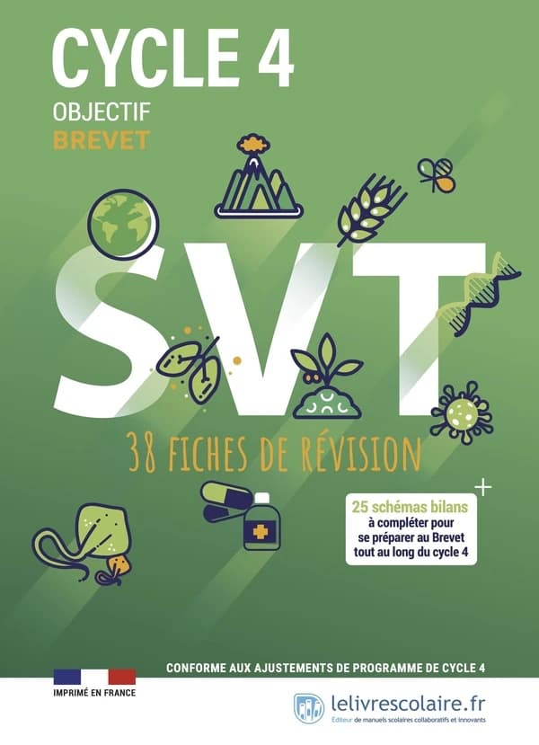 SVT ; cycle 4 ; 38 fiches de révision (édition 2023)